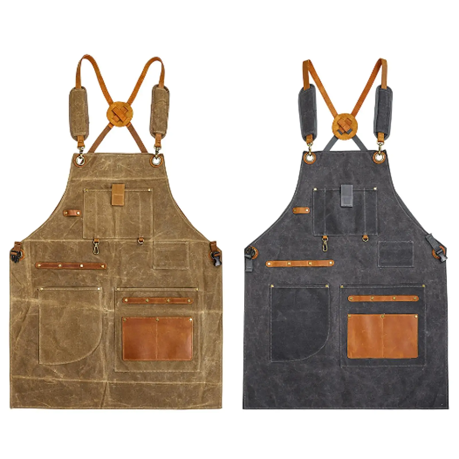 Apron Bengkel Kayu Tebal dengan Kantong Organizer Peralatan, Apron Perkakas untuk Tukang Kebun, Tukang Kayu, Tukang Listrik, Tukang Pipa, Pekerjaan Listrik