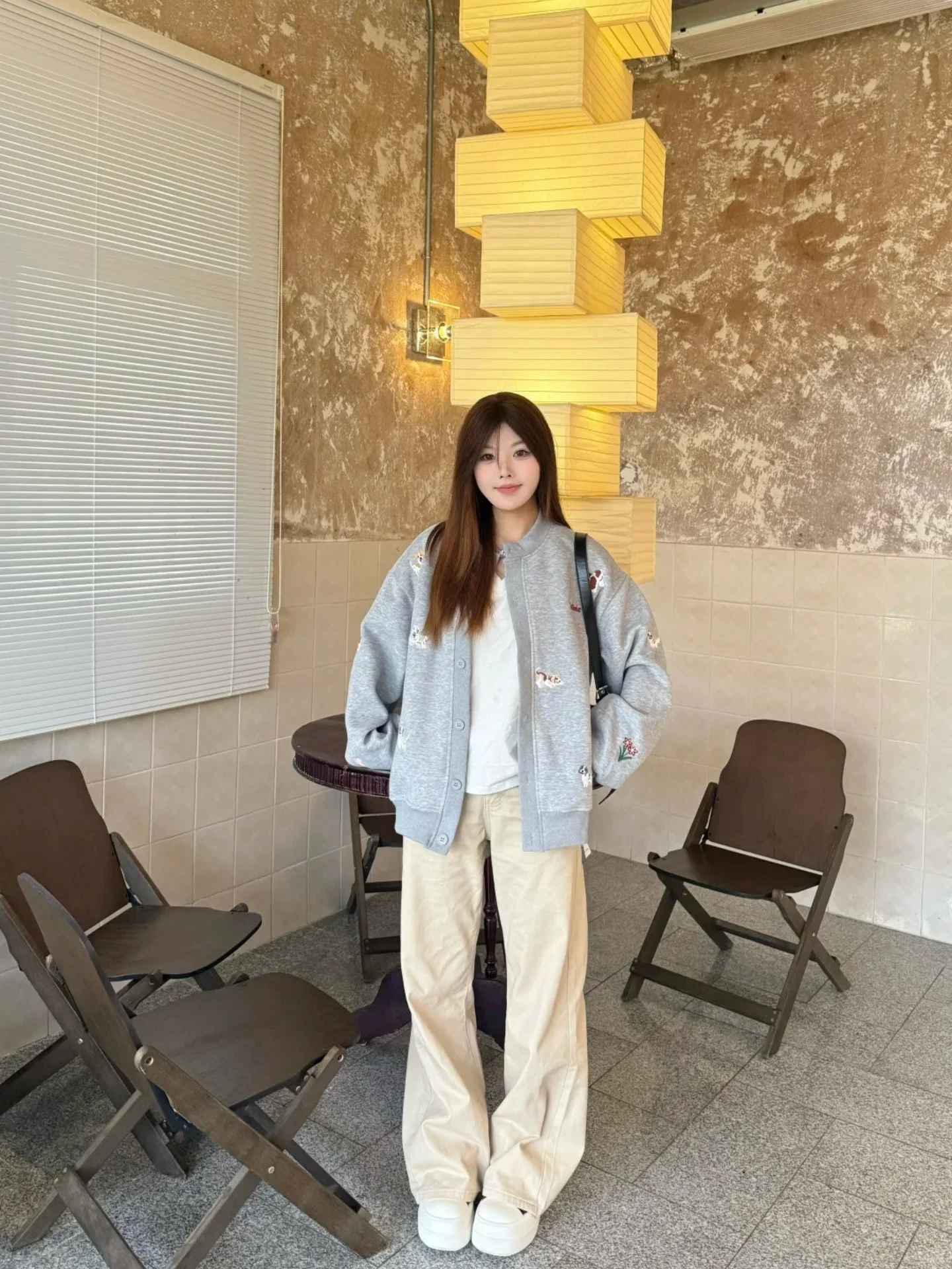 

Мужская бейсбольная куртка в американском стиле, осенне-зимняя, новая модная, с вышивкой собаки, удобная, с длинными рукавами