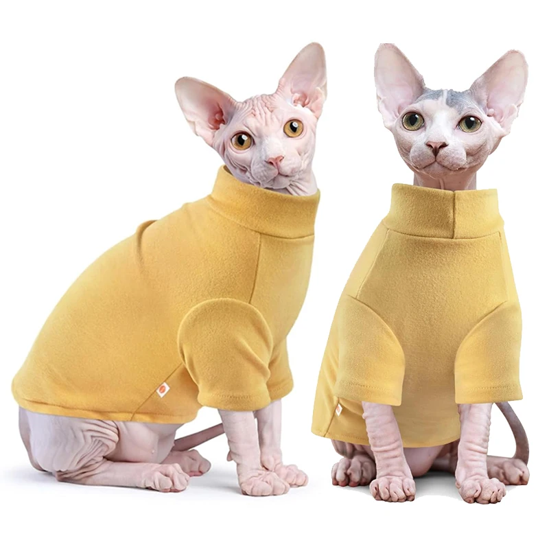 Sphynx Cat Clothes Sphynx Turtleneck Hairless Kitten Jacket Winter Warm Cats Sweater Pet Outfits Chihuahua Costumes Dog Jumpsuit