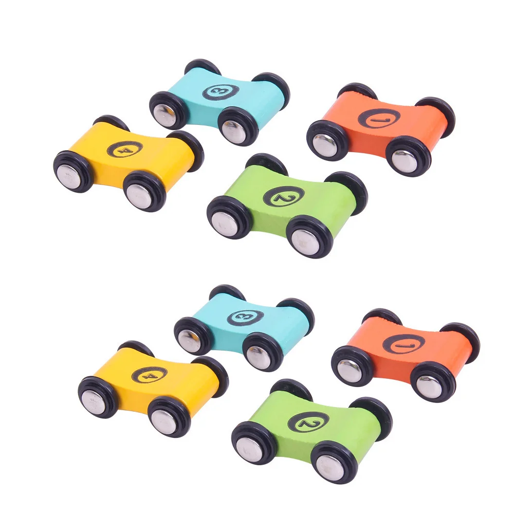 8 Pcs Scooter Kids Toy Interactive Board Game Toys Puzzle Car Plaything Wooden Race Track Child Children’s