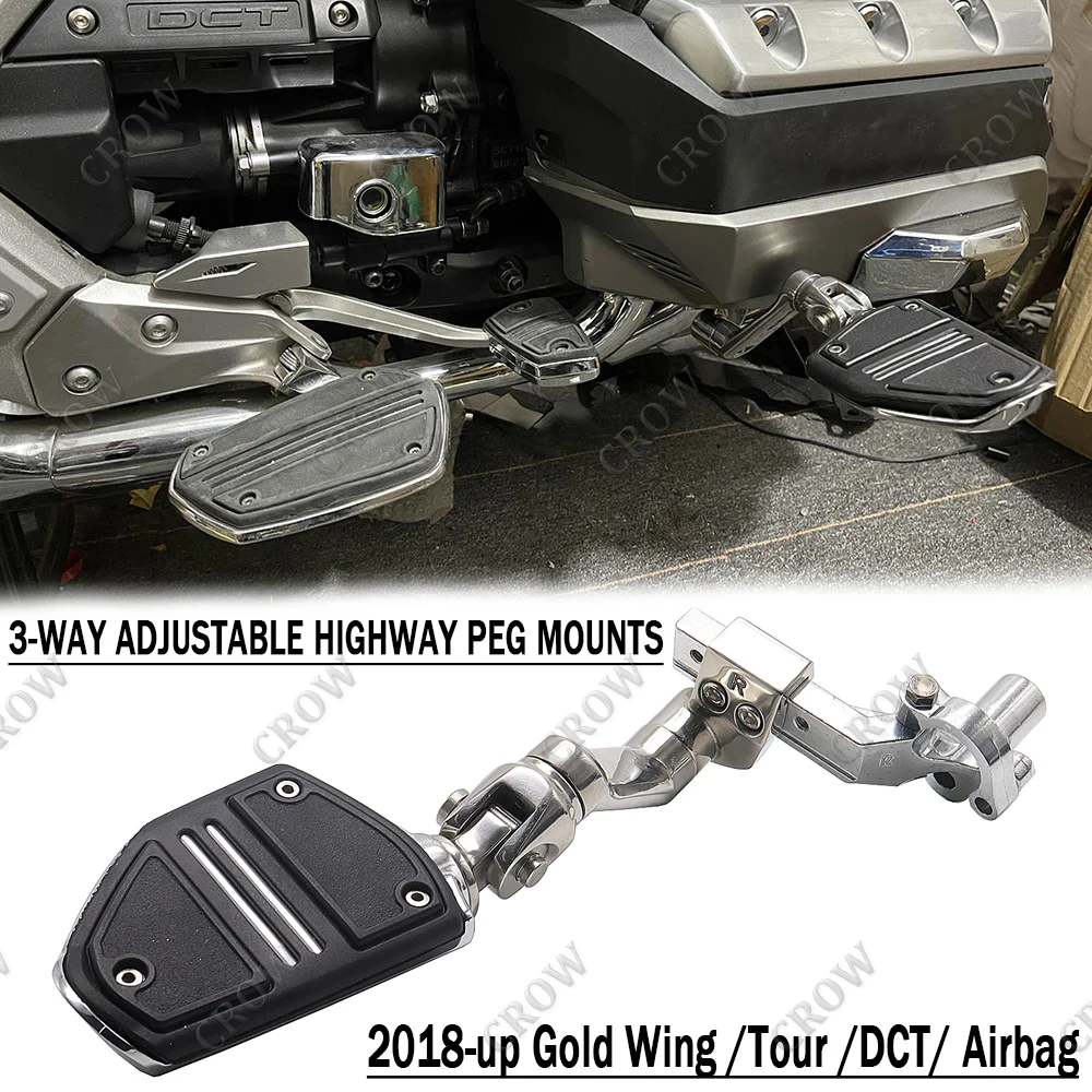 Montaje de clavija de carretera ajustable de 3 vías para motocicleta, accesorio para Honda Goldwing Tour DCT Airbag 1800 F6B GL1800 2018 2019 2020 2021 2022