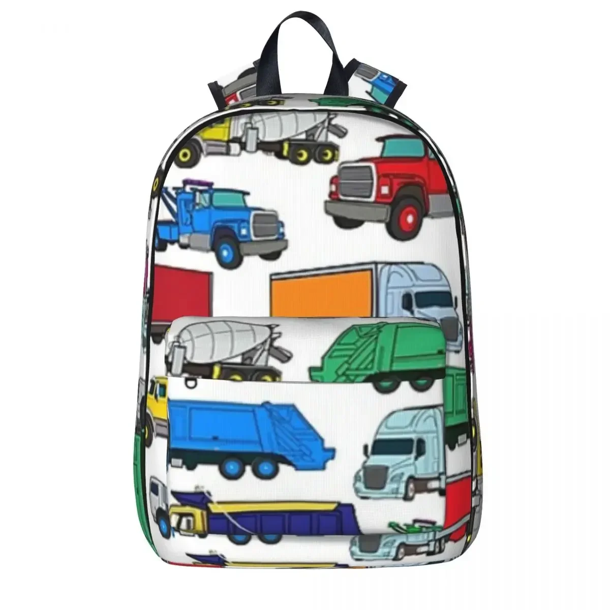 Cartoon-style Truck Illustrations Backpacks Boys Bookbag Fashion Children School Bags Portability Laptop Rucksack Shoulder Bag