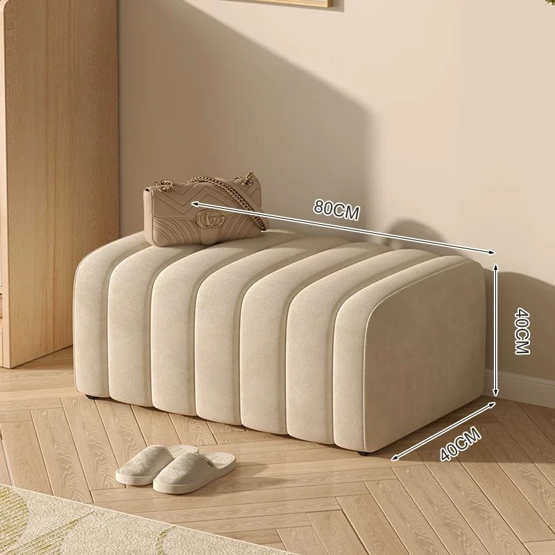 Mini White Floor Chair Makeup Bedrooms Bench Seat Foot Stool Vanity Pouffe Shoe Reposapies Oficina Living Room Furniture