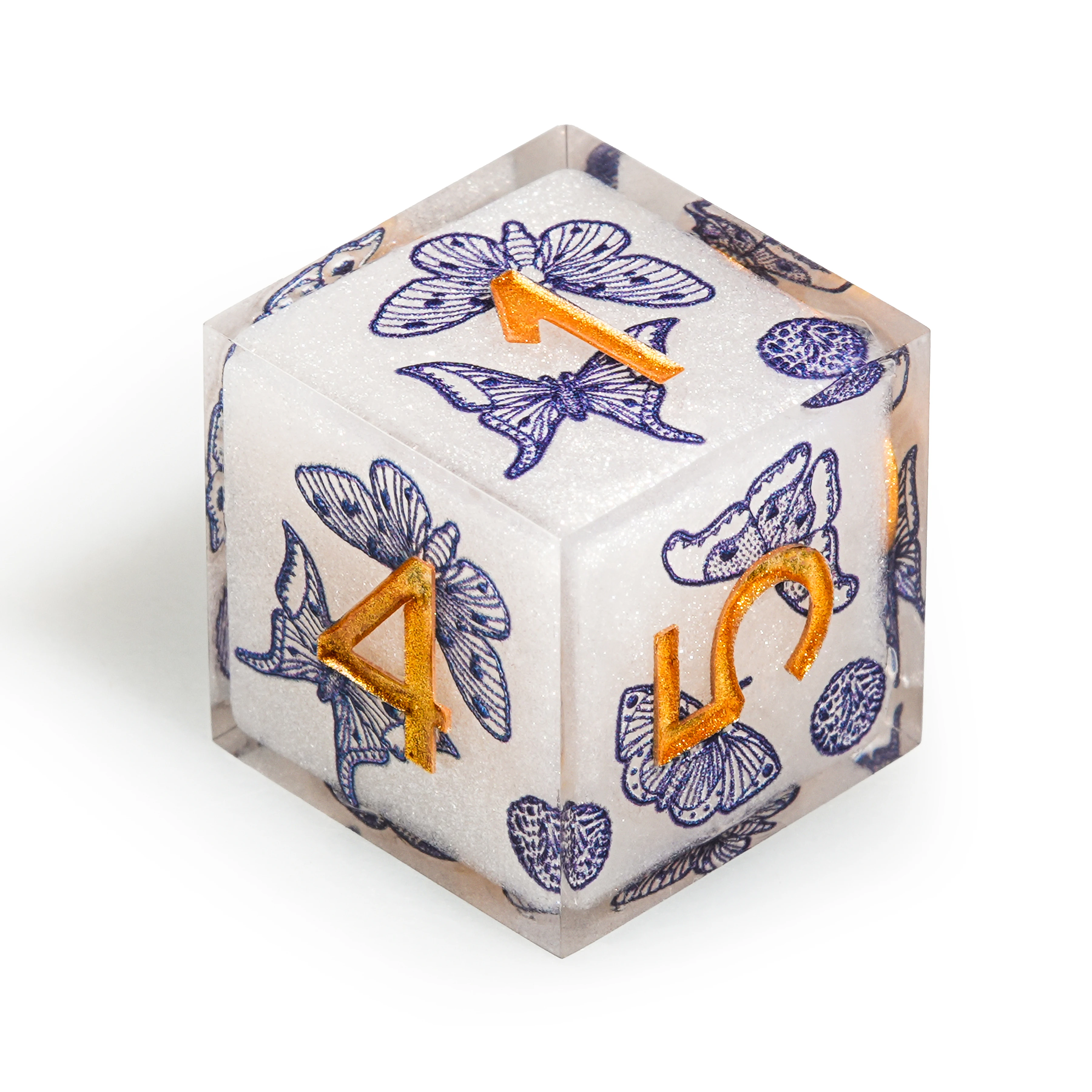 

1-7Pcs Celadon Butterfly Resin Dice Set Multi-sided Polyhedral Dice for D&D Game COC Role Playing RPG Table D6~D20