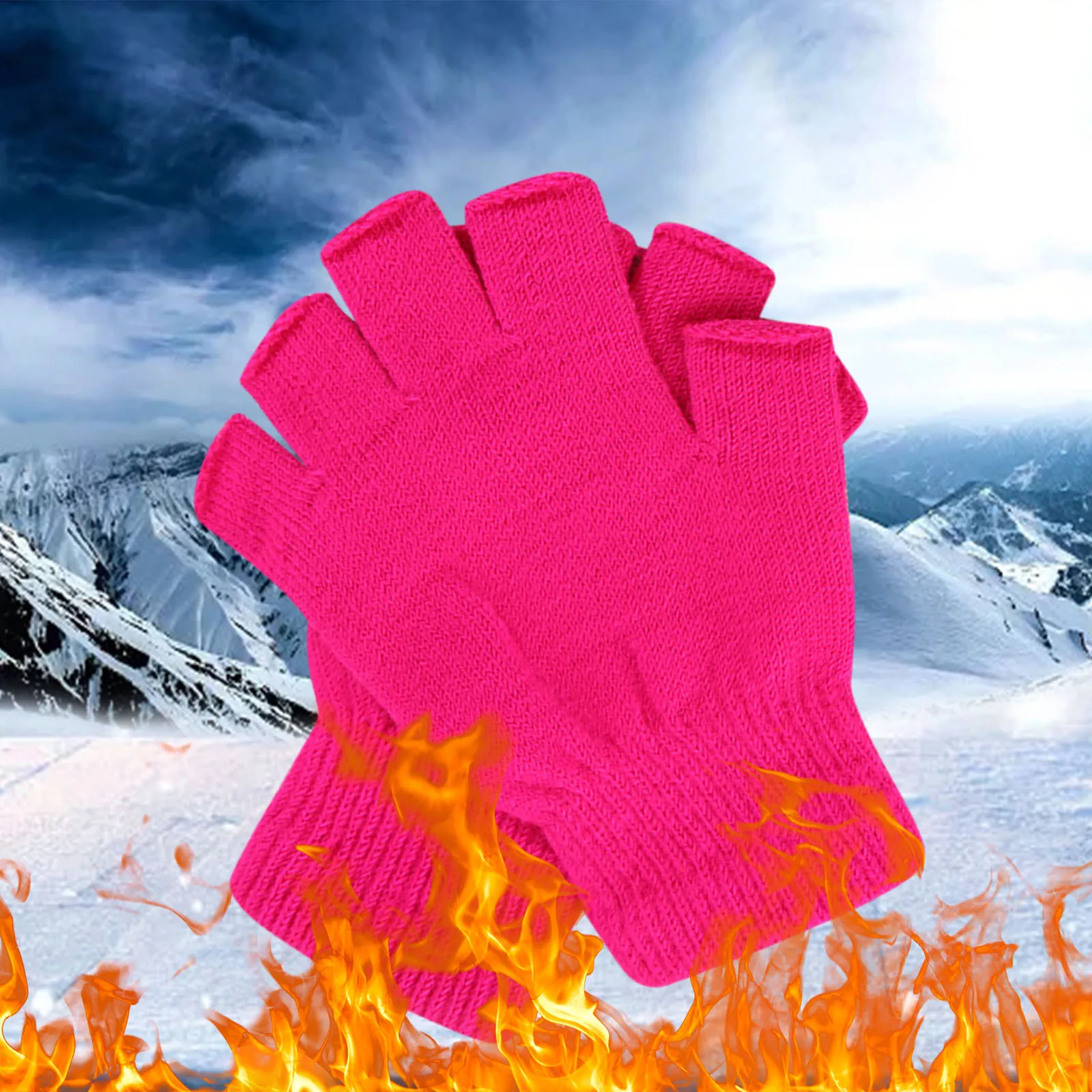 

Women's Warm Solid Cycling Gloves Writing Color Gloves Knitted Finger Women's And Wool Solid Men's Stretch Show Gloves перчатки