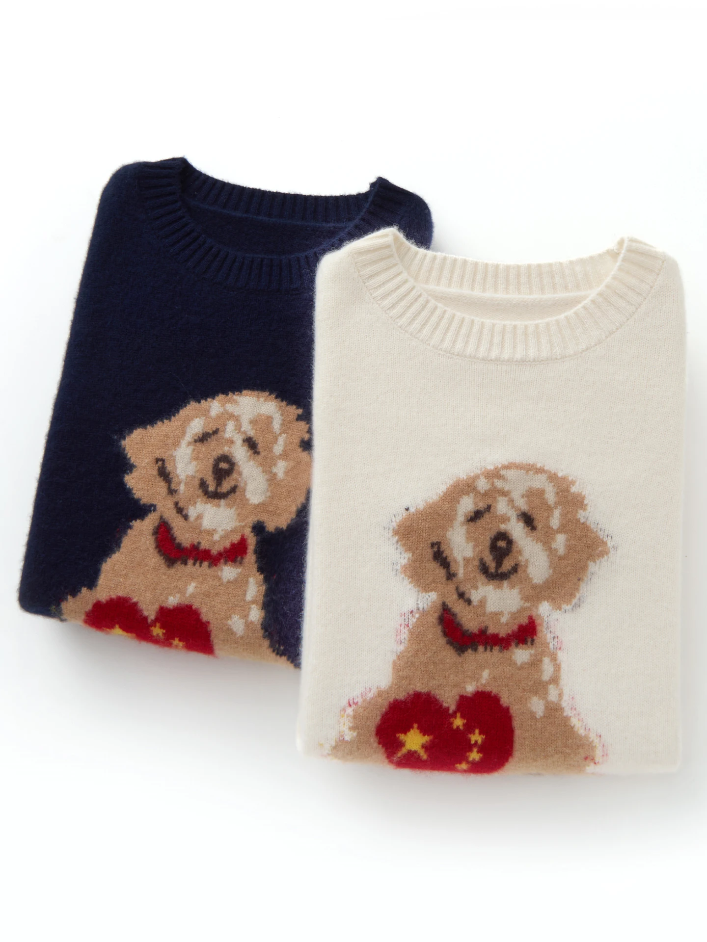 

Свитер свободного кроя с круглым вырезом, вязаный, в корейском стиле, теплый, повседневный, модный топ для женщин с вышитым дизайном в виде собаки