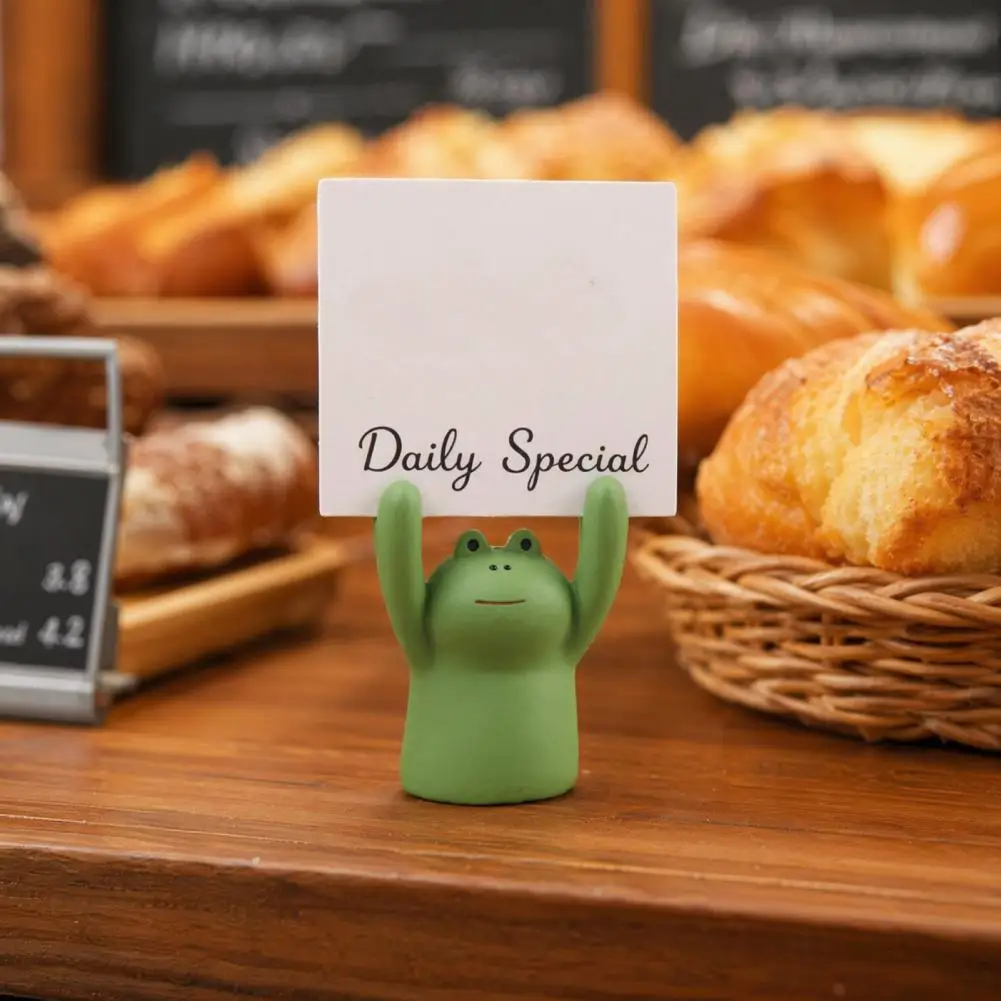 Business Card Holder Resin Cartoon Memo Holder Desktop Paper Clip Stand Organizer Office Desk Notes Card Photo Display Accessory