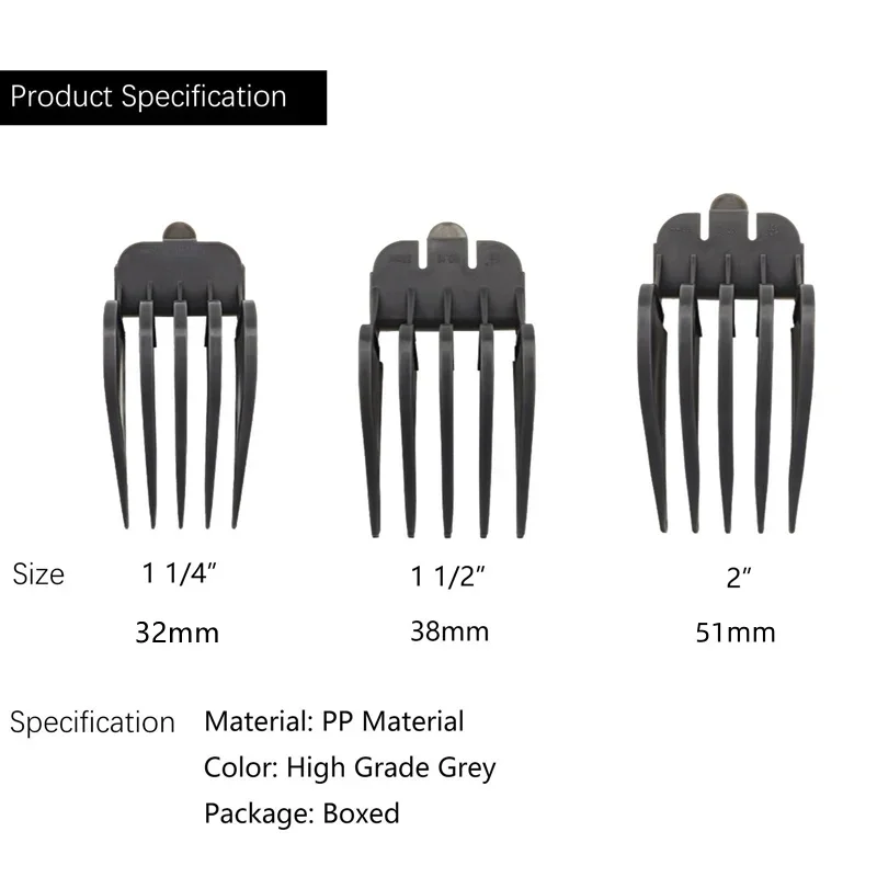Großer Begrenzungskamm 32 mm 38 mm 51 mm für Wahl Haarschneidemaschinen, Friseursalon, Schneidführung, Kämme, elektrische Haarschneidemaschinen, Zubehör Y0504 – Detail 4