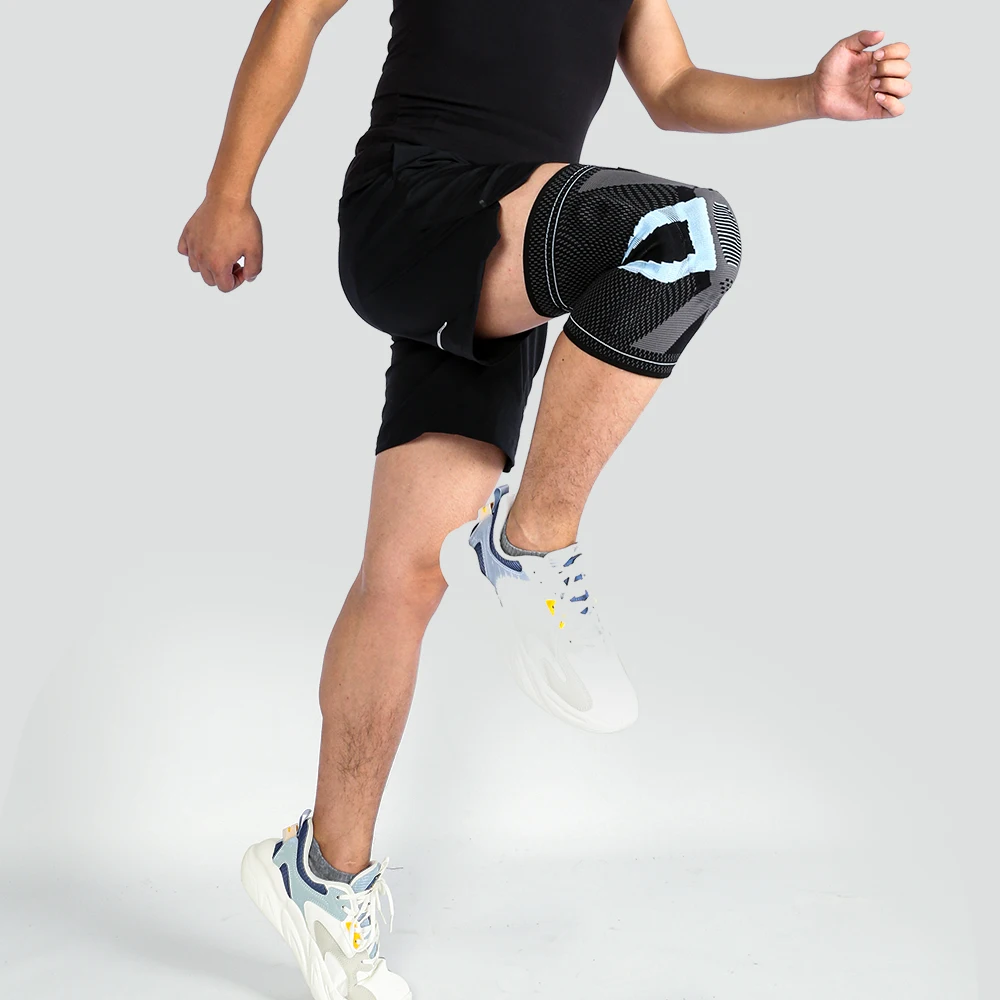 2 Piece Sports Patella Support Knee Brace Knitted Spring Compression Full Protect Elastic Breathable Knee Support For Men Women