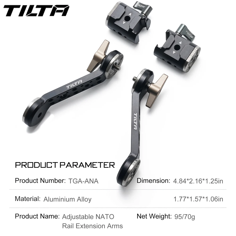 

TILTA TGA-ANA Adjustable NATO Rail Extender Arms and Rosette Mount for DJI RS2 RSC2 (DJI RS 2 & RSC 2) Gimbal