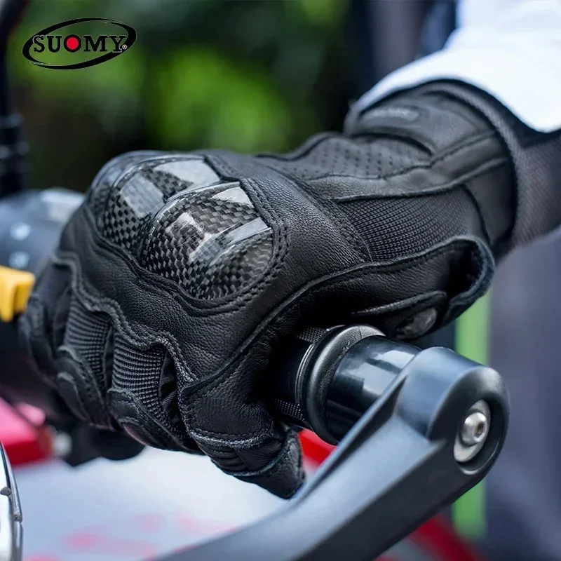 Stylish Ladies Pink Goatskin Motocross Racing Gloves Breathable Wear Resistant Touch Screen Items Glove for Dirt Bike Cycling