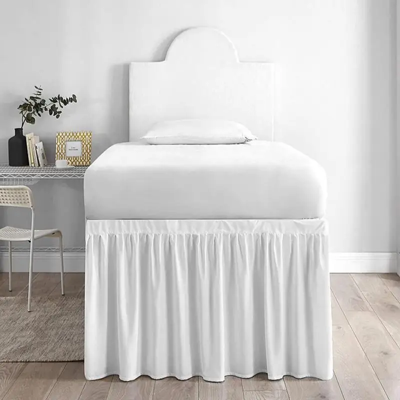 Wrap Around Bed Skirt Extra Long Dorm Bed Skirt Elegant Bed Skirt For Enhanced Room Aesthetics Bed Decorations Easy-Care