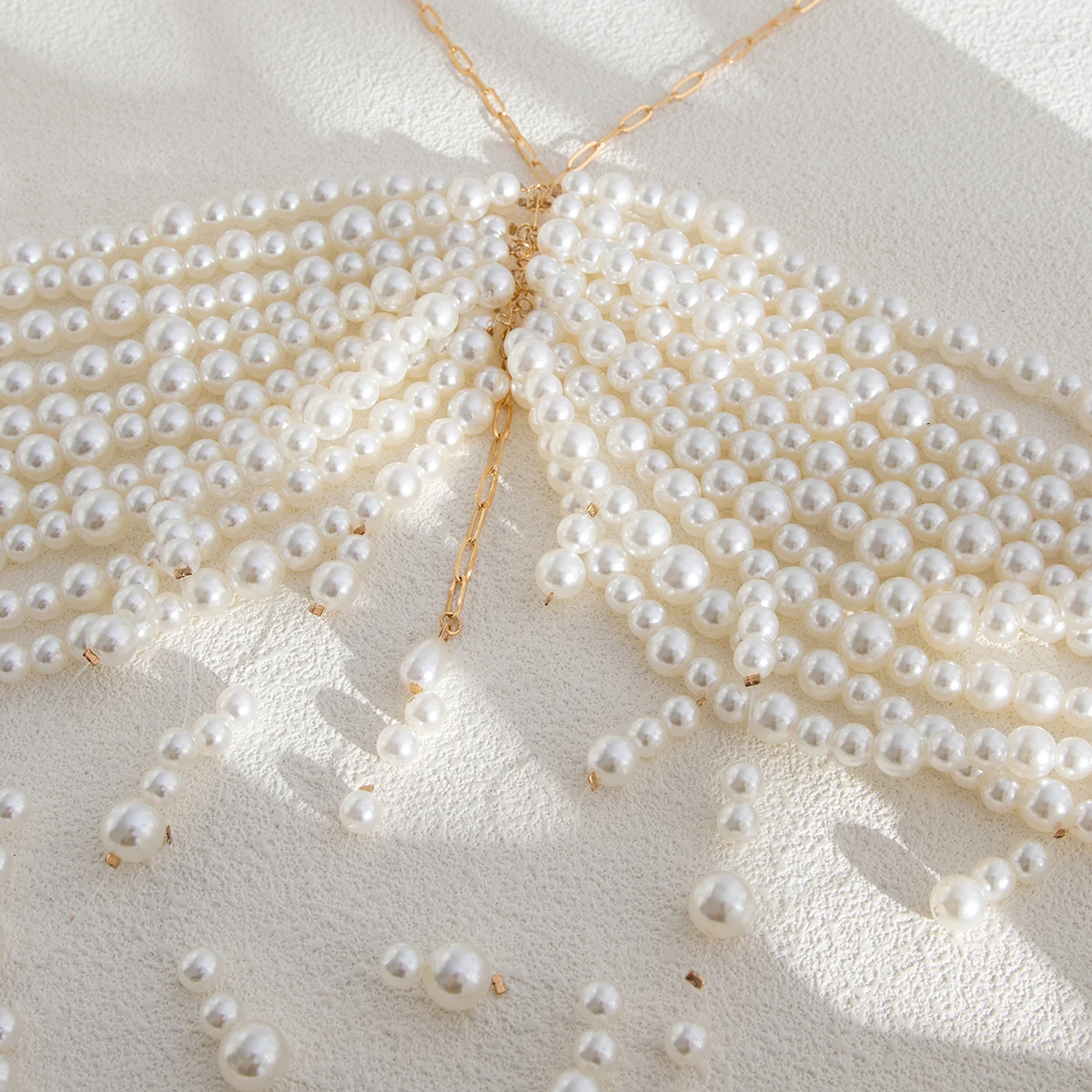 IngeSight.Z Multilayer Imitation Pearl Tassel Chest Chain Women 2025 Sexy Beaded Bra Chain Beach Island Travel Body Jewelry New