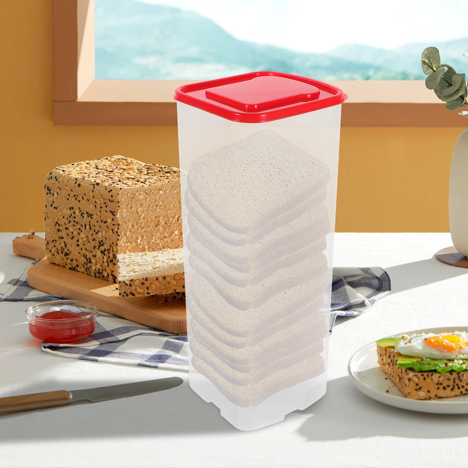 

Storage Containers Airtight Loaf Holder Pp Carrier Lid Boxes White Kitchen Pantry Bread Box Storage Container Bread ganizer