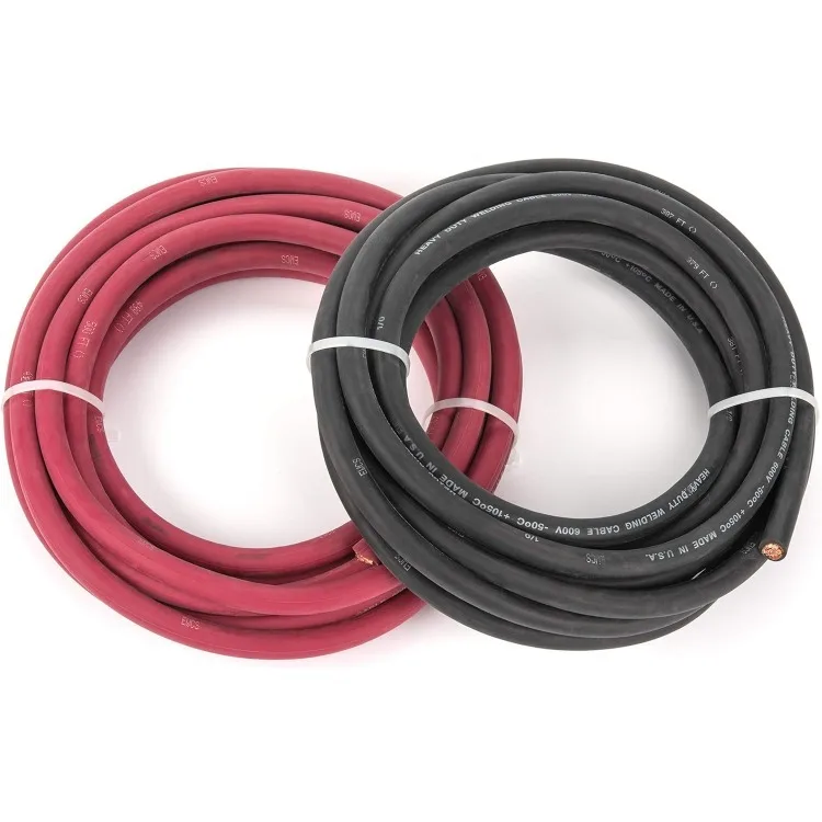 

1/0 Gauge Premium Extra Flexible Welding Cable 600 Volt Combo Pack - Black+Red 15 Feet of Each - Made in the USA