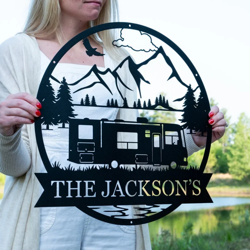 Sign for Motor Home Camper, Custom-made for Camping. Ideal Family Camp Item, Mountain-inspired. Adds Adventure To RV Campgrounds