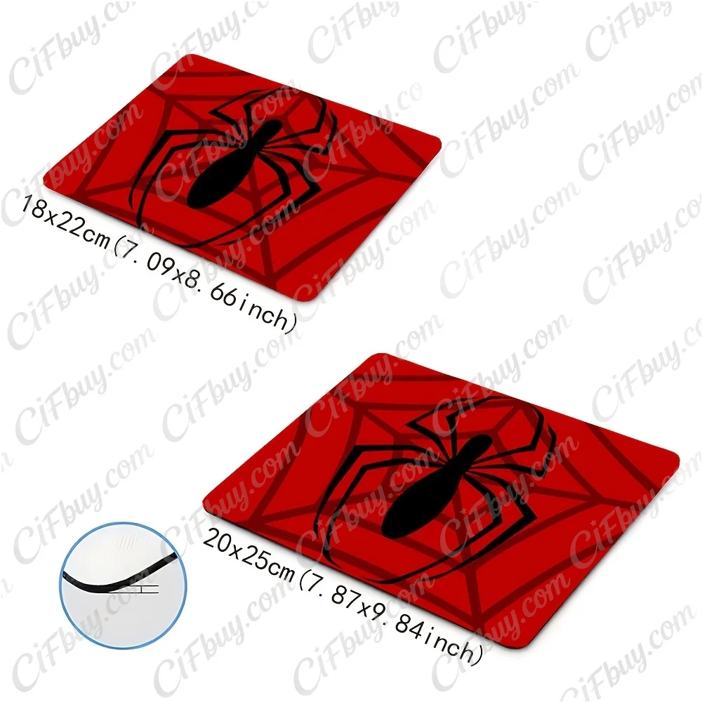 CIFbuy Mouse Pad Red Black Spider Web Pattern Print Smooth Cursor Precise Tracking Non-Slip Durable Gaming Office Home Desk Mat