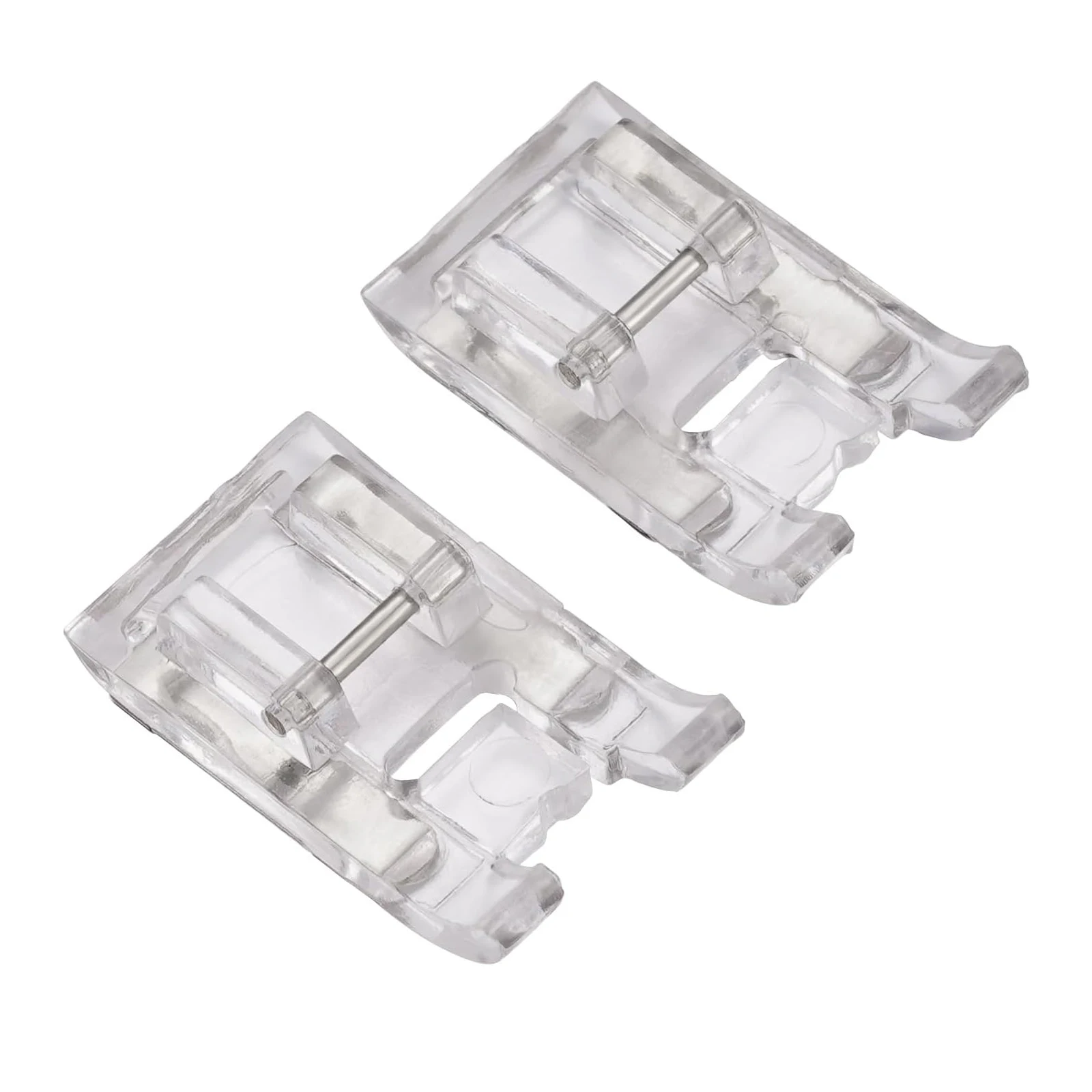 2 Peças Calcador de Costura Transparente de 7mm para Máquinas de Costura Singer, Brother, Juki, Janome, Kenmore de Haste Baixa com Encaixe Rápido - Acessórios para Máquinas de Costura
