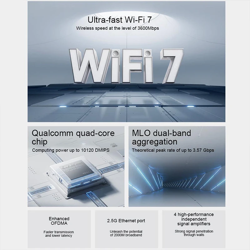 XIAOMI MIJIA Router BE3600 2.5G، 2.5G منفذ شبكة عالي الجودة WiFi 7,3570Mbps Dual WAN LAN VPN IPTV، النسخة الصينية مع محول