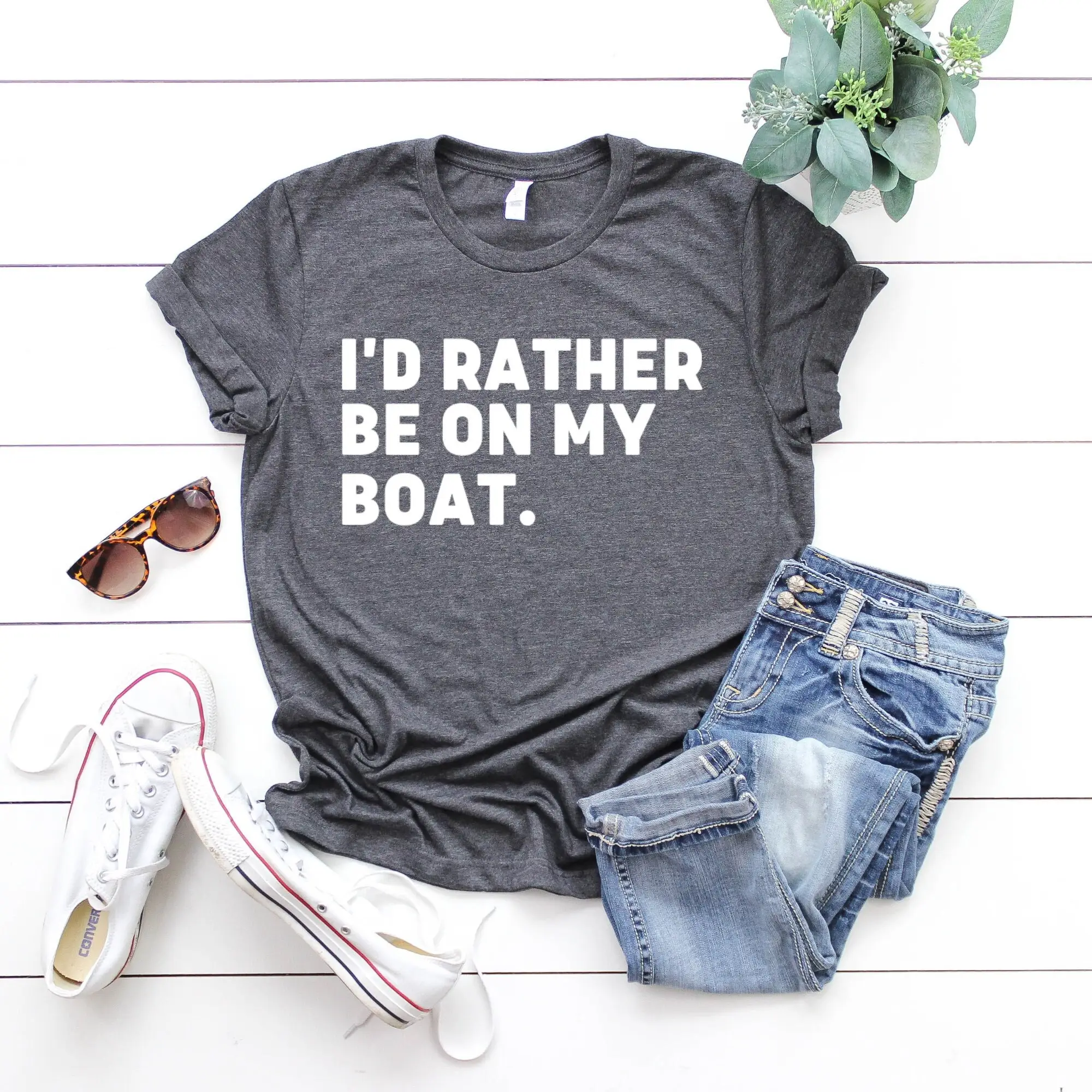 I'D Rather Be On My Boat T Shirt Funny Boater Life Gift For Boating Lover Day