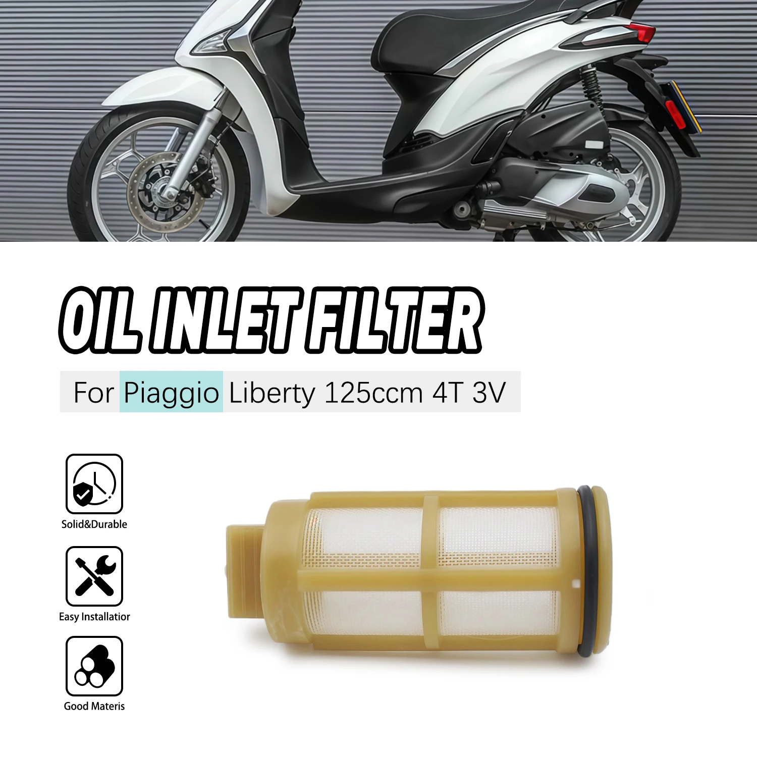 

For Piaggio Liberty 125ccm 4T 3V B015454 Motorcycle Replacement Parts Oil Filter Element Engine Oil Strainer