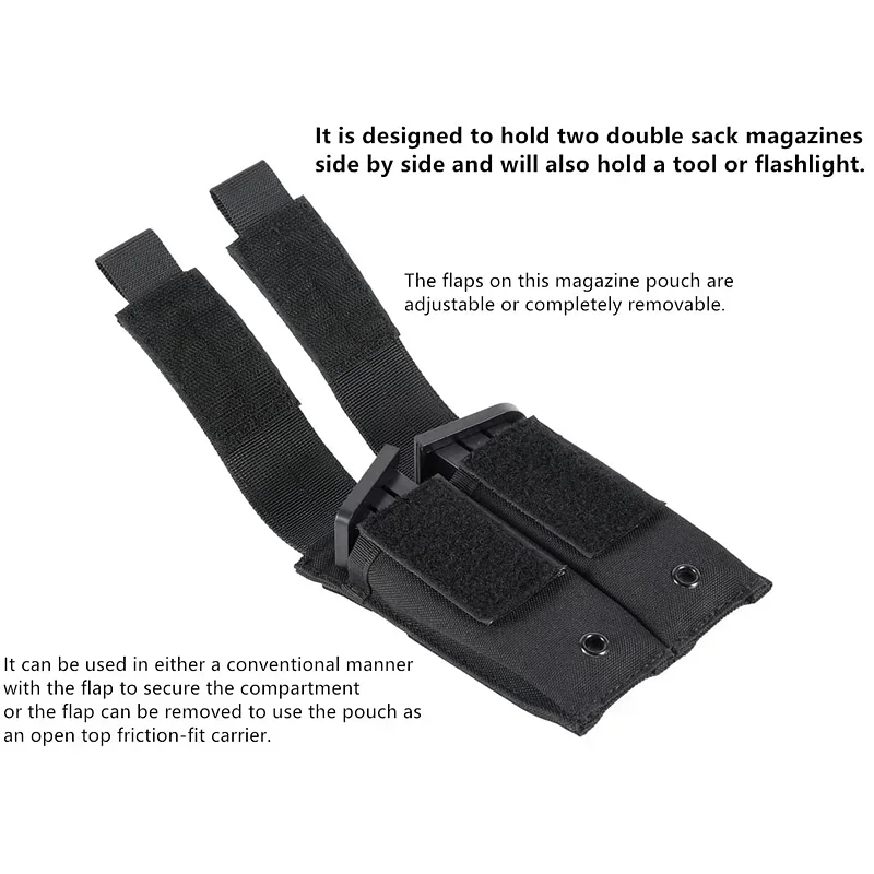 مجلة مورلي 9 مم، حافظة مسدس مزدوجة، حقيبة سترة تكتيكية، حامل مصباح يدوي للصيد في الهواء الطلق، حزمة فاني متعددة الأدوات #4