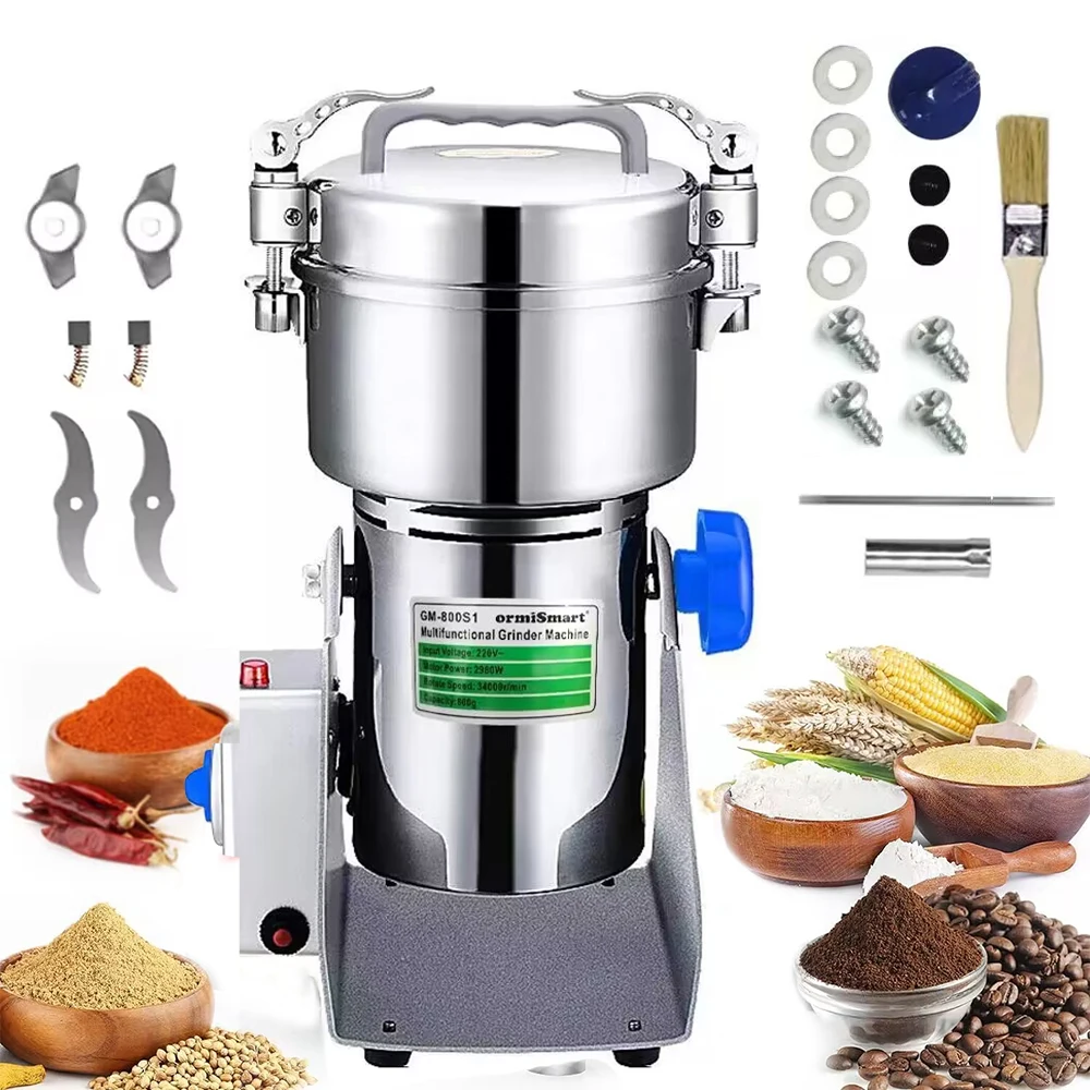 Big Capacity 800G Herb Grinder Coffee Machine Grain Spices Mill Medicine Wheat Mixer Dry Food Grinder