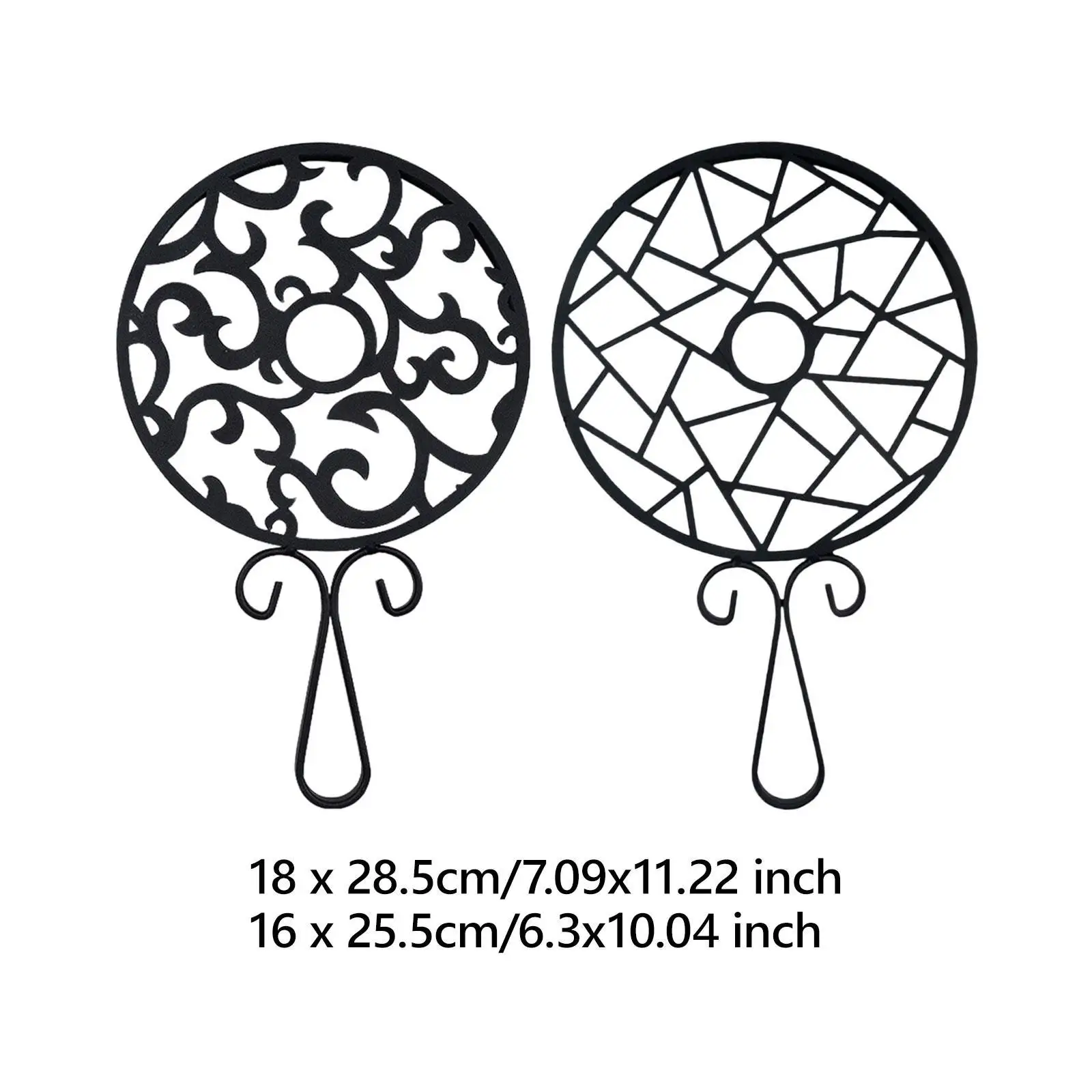 Protección de sobremesa redonda de hierro con mango, accesorio rústico resistente para platos calientes, encimera de cocina, decoración de mesa de comedor
