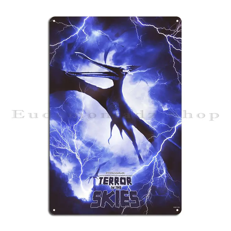 Pterosaur Typography Metal Sign Club Custom Classic Wall Decor Bar Cave Tin Sign Poster