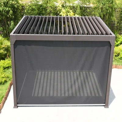 Outdoor pavilion courtyard aluminum alloy automatic telescopic rain canopy electric leisure garden villa sunshade