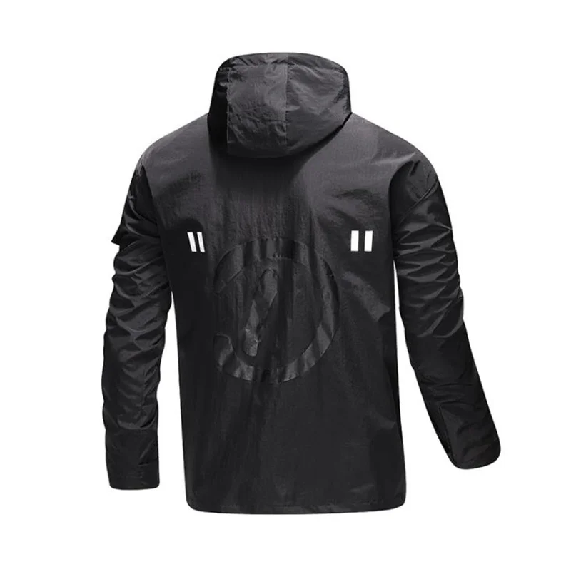 Spring summer fashion hooded windbreaker men's jacket light windbreaker coat large Outdoor hiking jacket