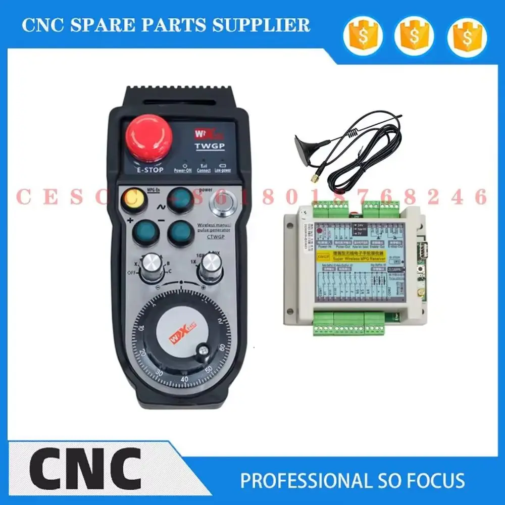 

CNC machine tool gantry wireless electronic handwheel controller with emergency stop bed industrial remote control handwheel