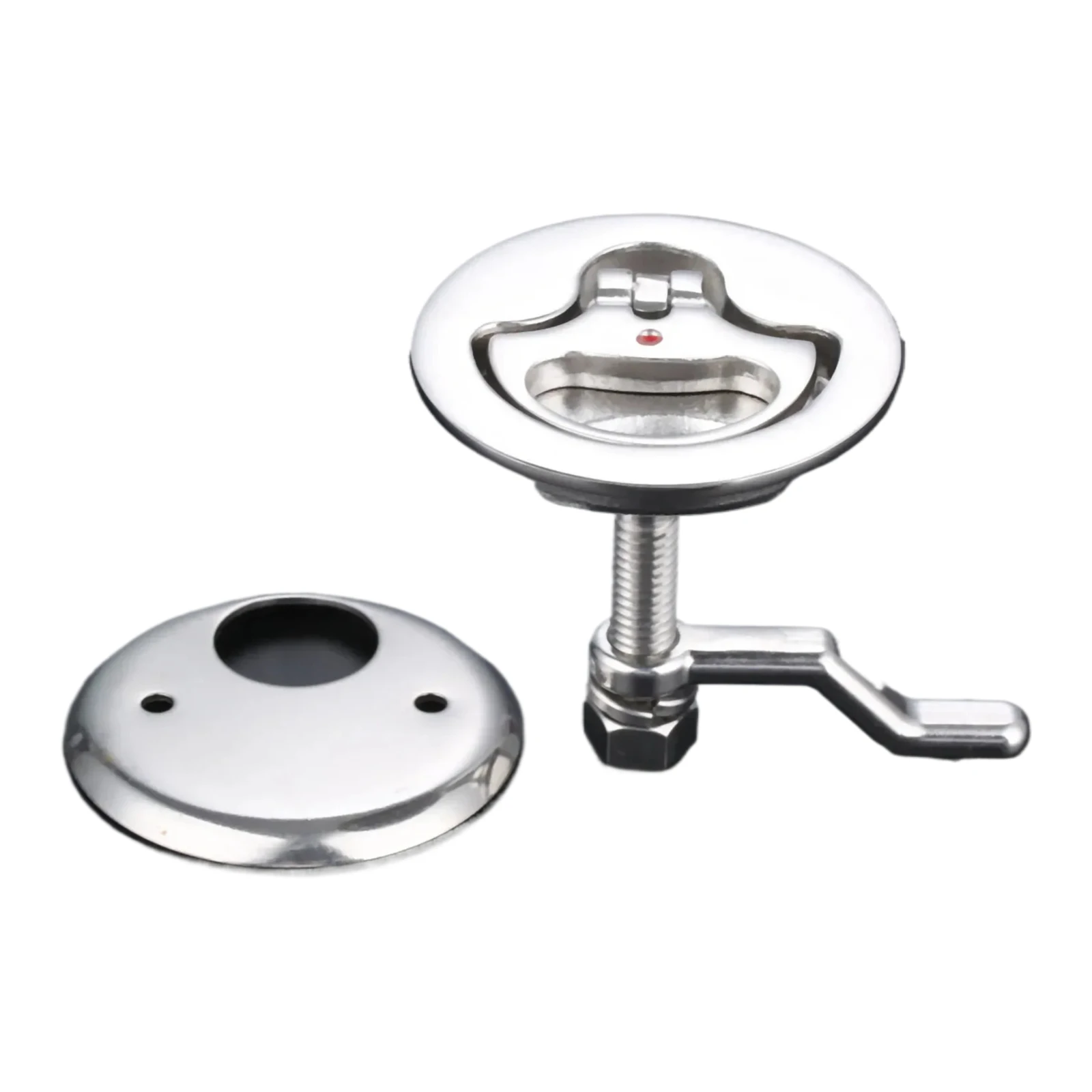 

1pc Marine Flush Hatch Lift with Back Plate 316 Stainless Steel Handle Ring Deck Cover Door Lock Boats Accessories