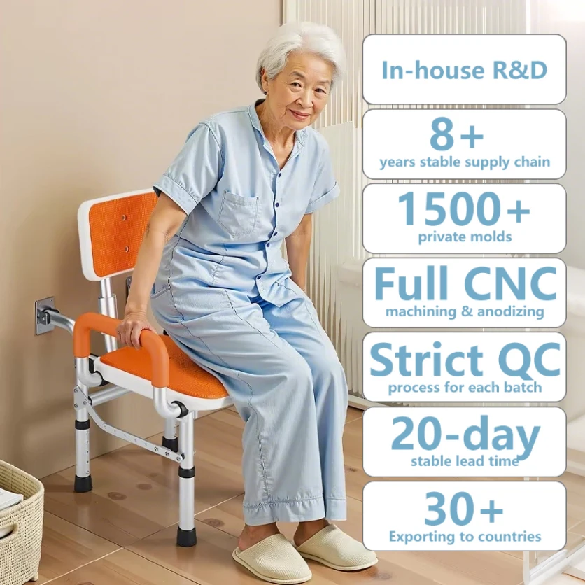 

Simplywalk Aluminum Alloy 136KG Bath Shower Chair Backrest Medical Handicapped MDR CE Certification Framework Agreement