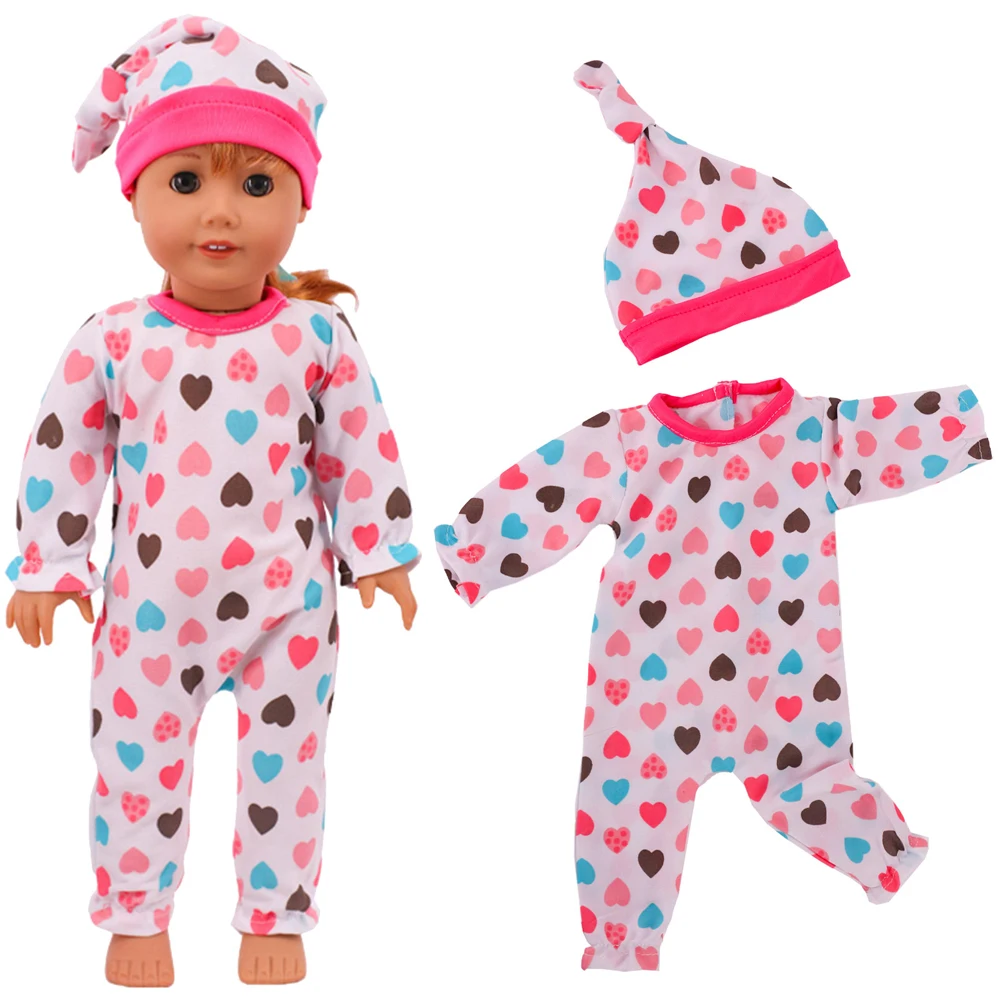 Multi style doll set, 18 inch American girl doll clothing, baby jumpsuit pajama accessories, children's playhouse