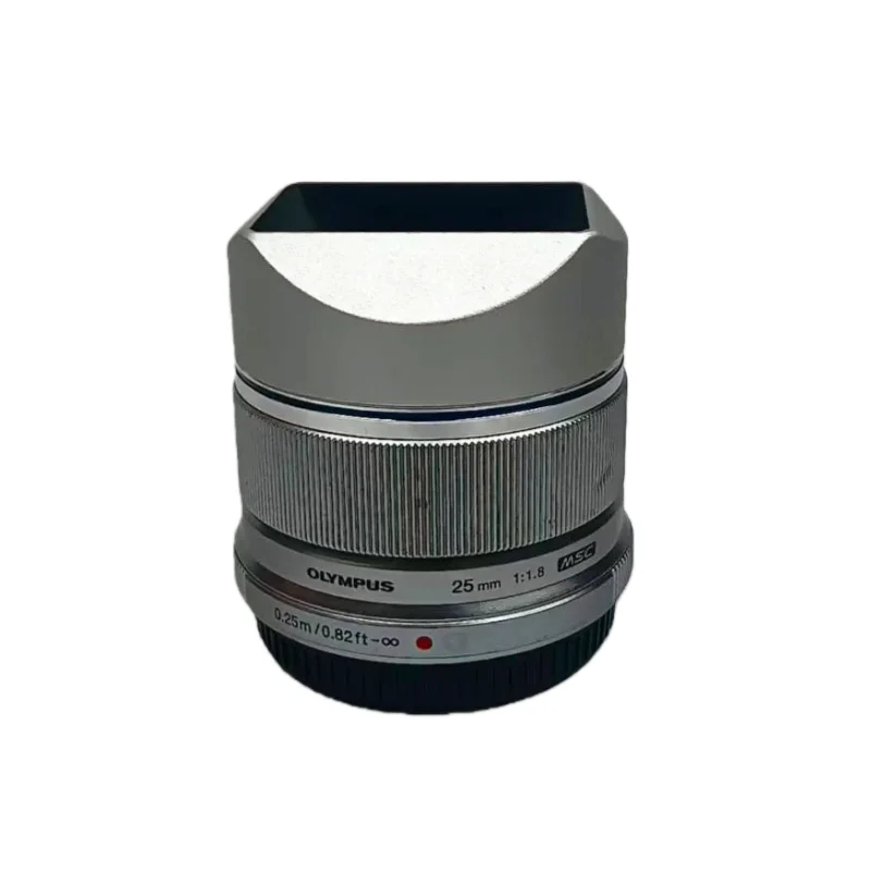 design-per-olympus-mzuiko-digital-25mm-f18-paraluce-quadrato-a-baionetta-in-metallo-viene-fornito-con-tappo-in-metallo