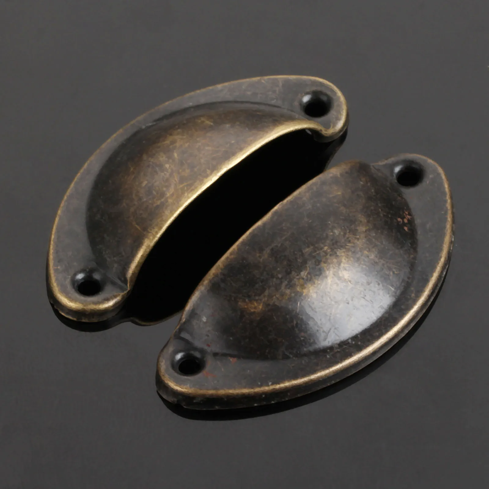 50Pcs Cupboard Antique Shell Pull Handles + 100pcs Screw Antique Furniture Kitchen Drawer Cabinet Door Knobs Furniture Hardware