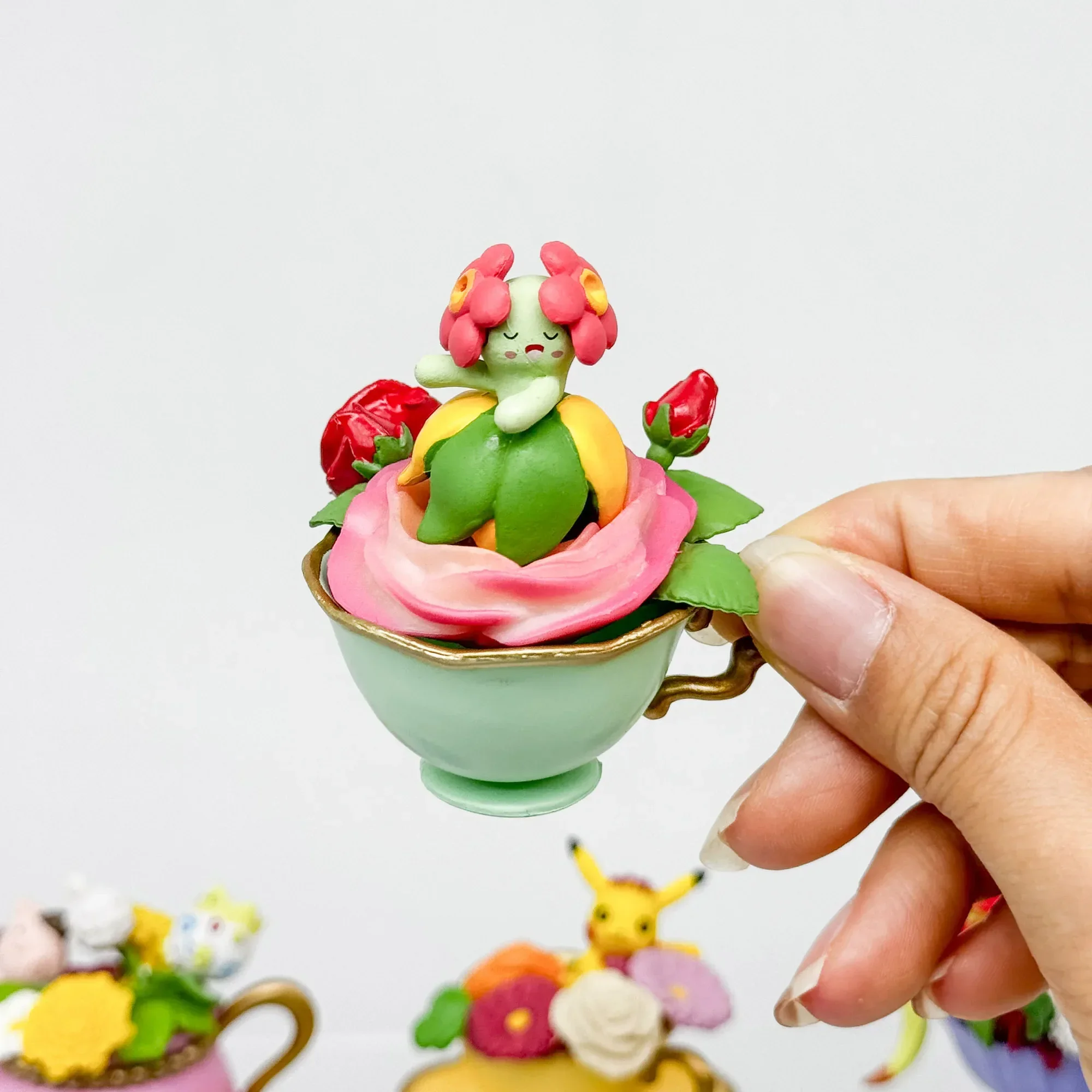 

Pokemon So Cute Floral Cup Collection 2 Pikachu Ninetales Piplup Blind Box Gifts Toy Model Anime Figures Collect Ornaments