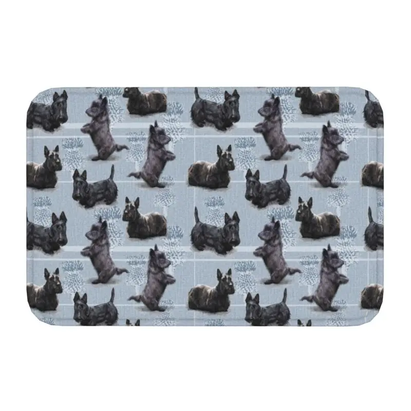 Scottish Terrier Doormat Anti-Slip Entrance Kitchen Bath Floor Door Mat Scottie Dog Bedroom Rug Living Room Footpad Carpet