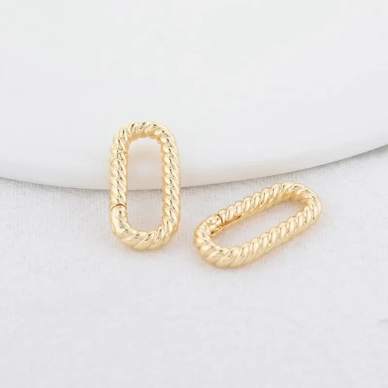 14K color oro ottone rotondo cuore ovale stella collana braccialetto fermagli connettore accessori gioielli fai da te di alta qualità