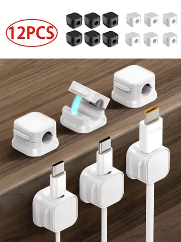Magnetic Cable Clip Cable Holder Adhesive Wire Keeper Cord Cable Organizer for Home Office Under Desk Management