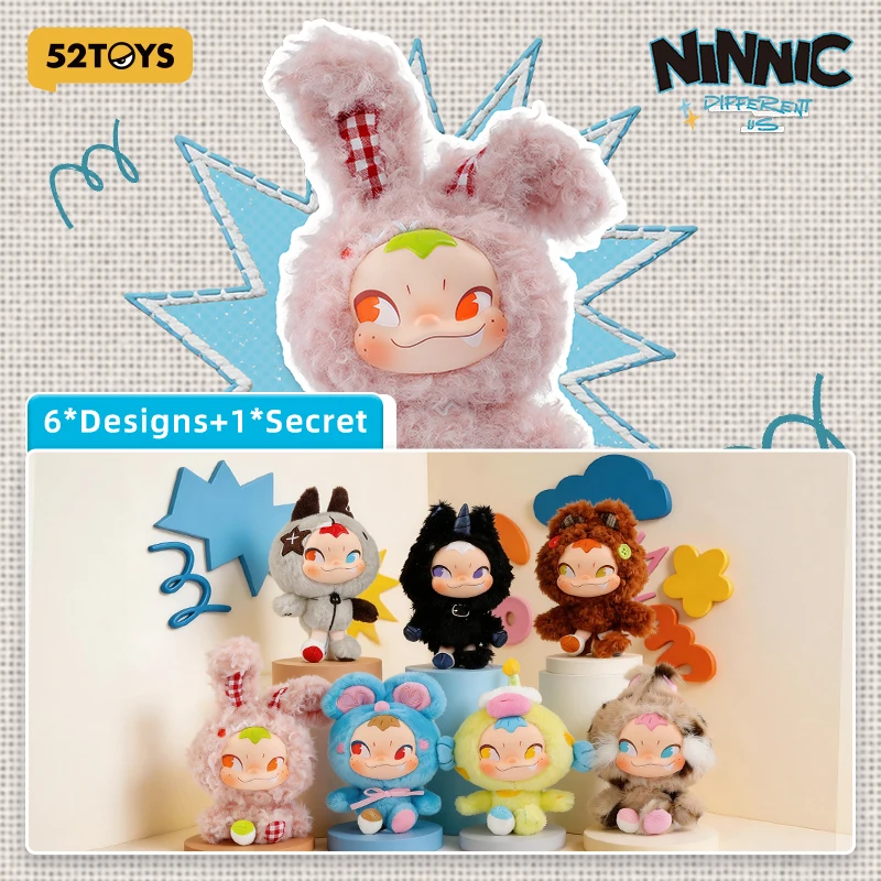 

52TOYS Blind Box NINNIC Different Us Series Plush Keychain Mystery Box Vinyl Plush Pendant Anime Figure Ornament Collection Gift