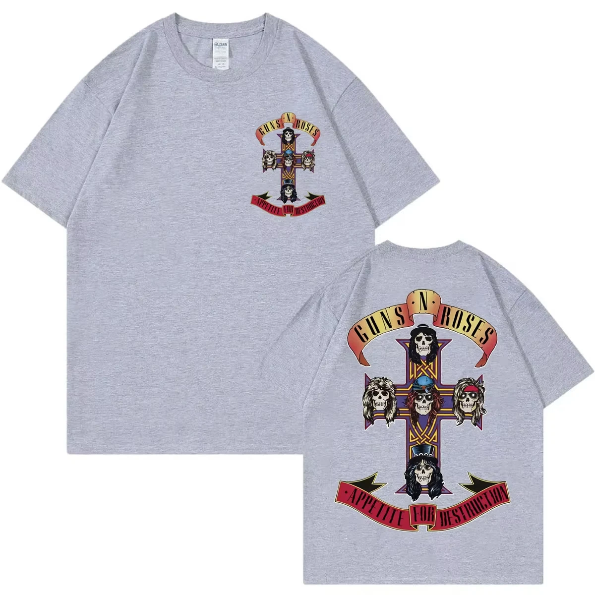 Rock Hip Hop Korte Mouw T-shirt Mannen Vrouwen Casual Losse T-shirts Guns N Roses Eetlust voor Vernietiging Album Grafische T-shirts