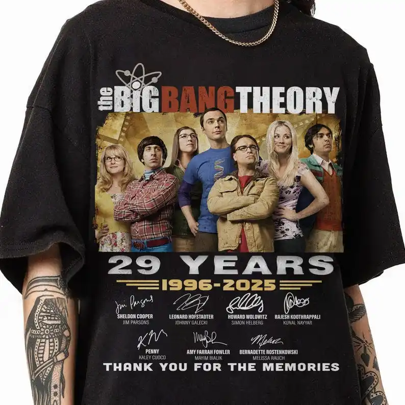 The Big Bang Theory Anniversary Shirt, Sheldon Unisex Shirt | Retro 90's The Big Bang Theory Thank For The Memories T-shirt