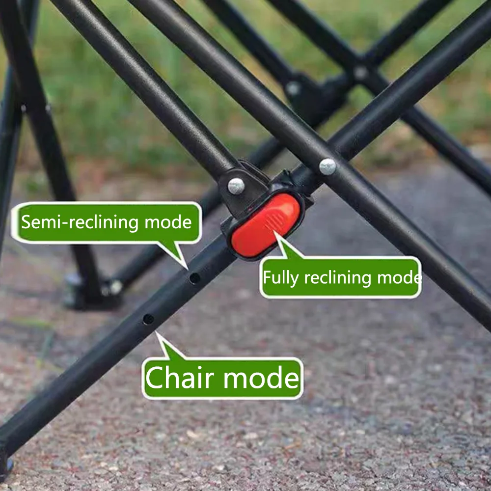 كرسي للاستلقاء في الهواء الطلق، كرسي قمر لاستراحة الغداء في المكتب قابل للطي، مسند ظهر قابل للتعديل بثلاثة أوضاع، كرسي أريكة للتخييم كسول #2