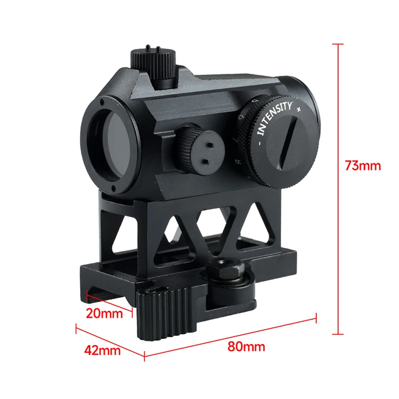 Imagem -04 - Compacto Red Dot Sight Moa Reflex Mini Rifle Escopo com Polegada Montagem Riser Brilho Ajustável Luz Reflexo 1x25