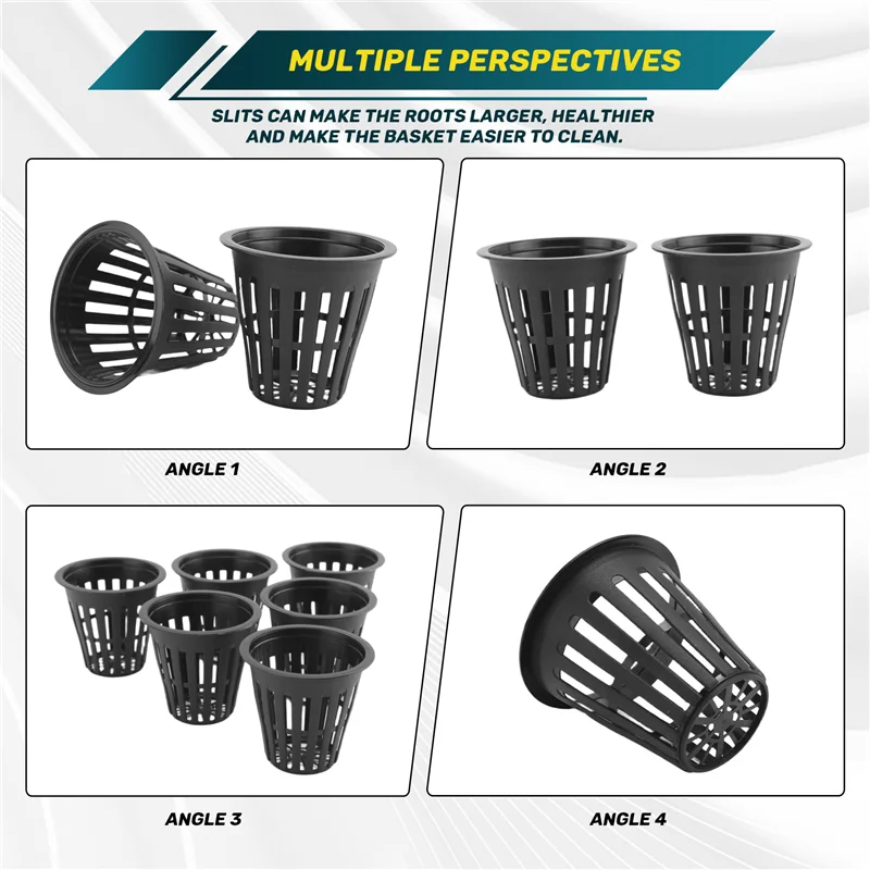 MAKE-60 Pack 2-дюймовые сетчатые чашки с прорезями, широкий фильтр для губ, сетка для растений, горшок, корзина для ведра для гидропоники