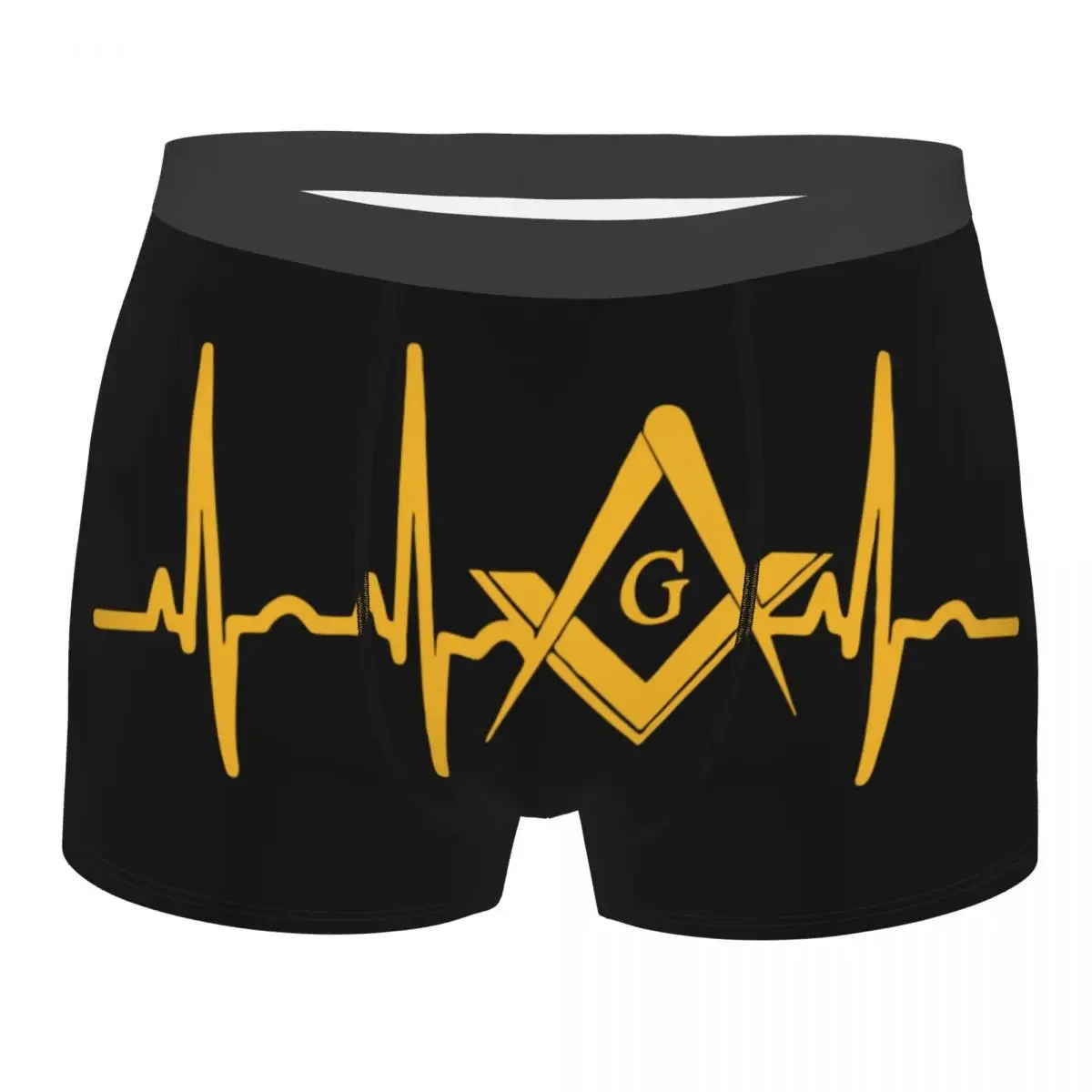 Heartbeat Freemason Men Underwear Masonic Mason Boxer Shorts Panties Sexy Soft Underpants for Male