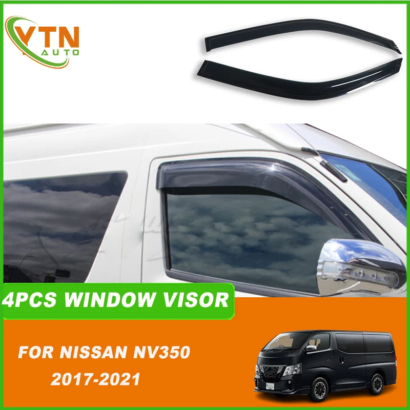 

Для Nissan NV350 Caravan Urvan 2015 2016 2017 2018 2019 2020 2021 черный автомобильный оконный козырек от дождя и солнца, дефлектор, защита от атмосферных воздействий