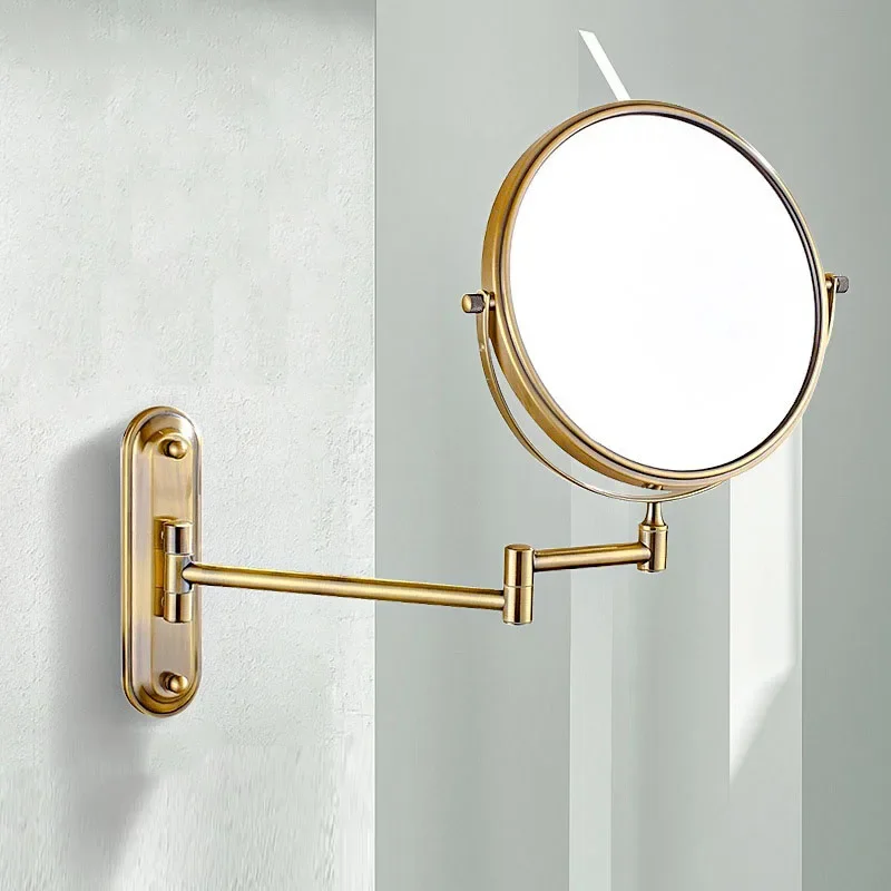 3x Magnification Vanity Wall Hanging Round 6/8 Inch Double-sided Folding Bathroom Accessories Decor